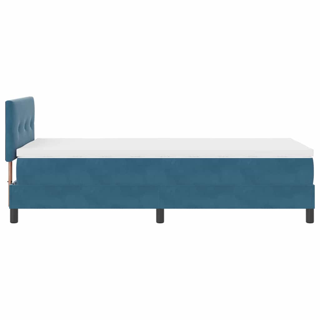 Box spring seng med hovedgærde Mørk blå 80 x 200 cm Fløjl