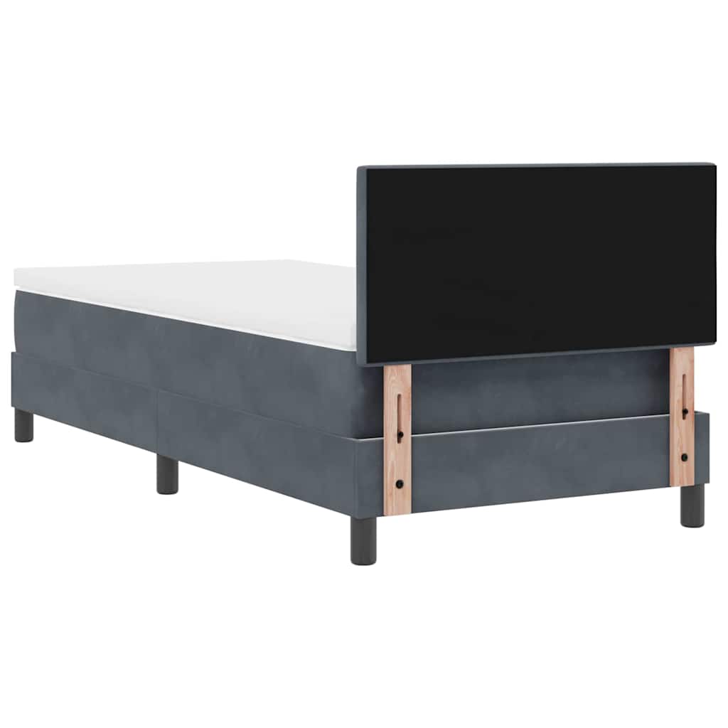 Box spring seng med madras Mørkegrå 90 x 200 cm Fløjl
