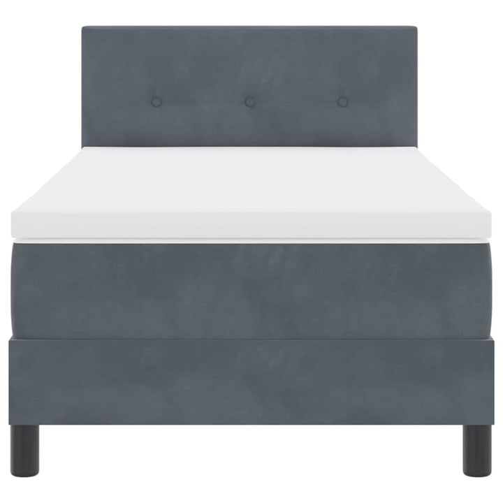 Box spring seng med madras Mørkegrå 90 x 200 cm Fløjl