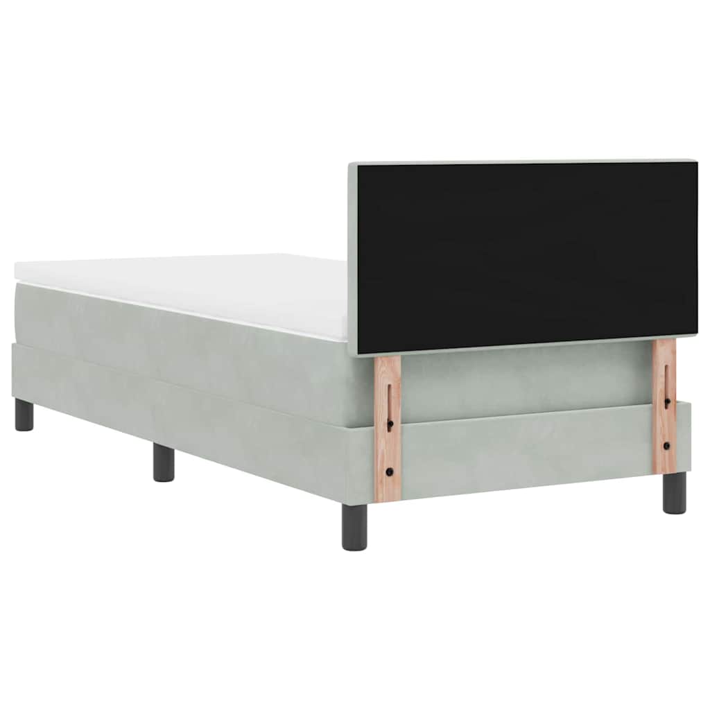 Box spring seng med madras Lysegrå 100 x 200 cm Fløjl