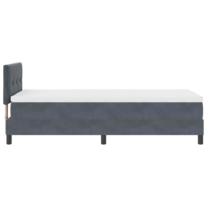 Box spring seng med madras Mørkegrå 100 x 200 cm Fløjl