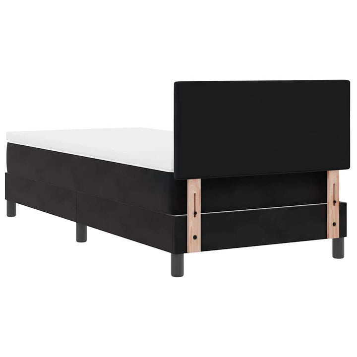 Box spring seng med madras Sort 100 x 200 cm Fløjl