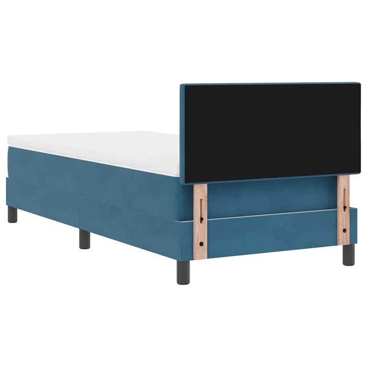 Box spring seng med madras Mørk blå 100 x 200 cm Fløjl