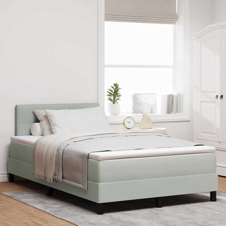 Box spring seng med madras Lysegrå 120 x 190 cm Fløjl
