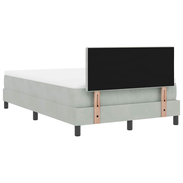 Box spring seng med madras Lysegrå 120 x 190 cm Fløjl