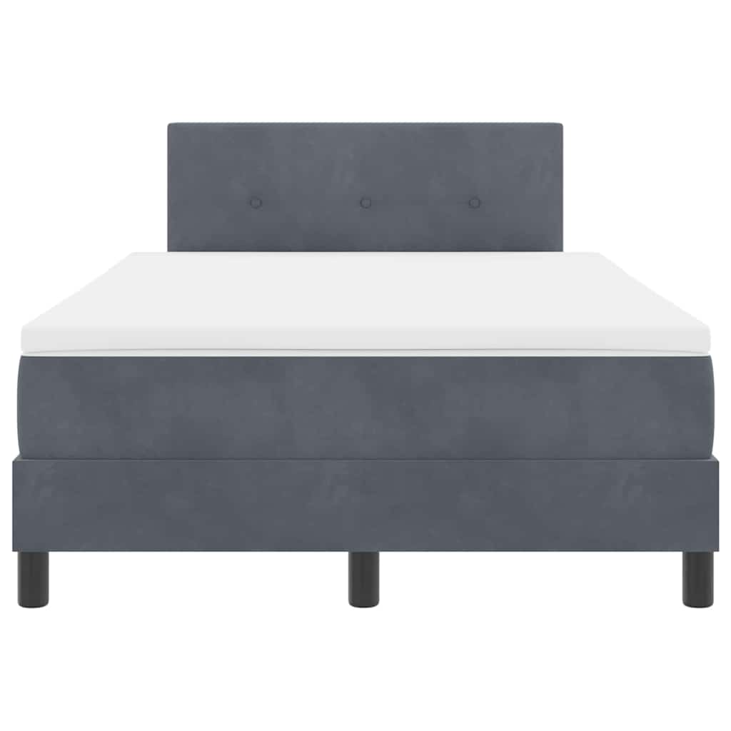 Box spring seng med madras Mørkegrå 120 x 190 cm Fløjl