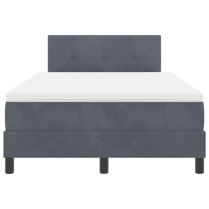Box spring seng med madras Mørkegrå 120 x 190 cm Fløjl