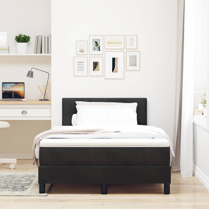 Box spring seng med madras Sort 120 x 190 cm Fløjl