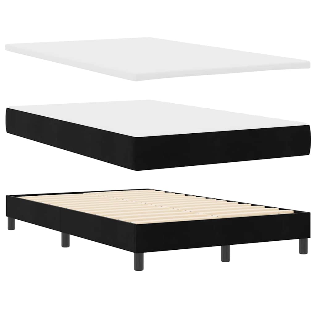 Box spring seng med madras Sort 120 x 190 cm Fløjl