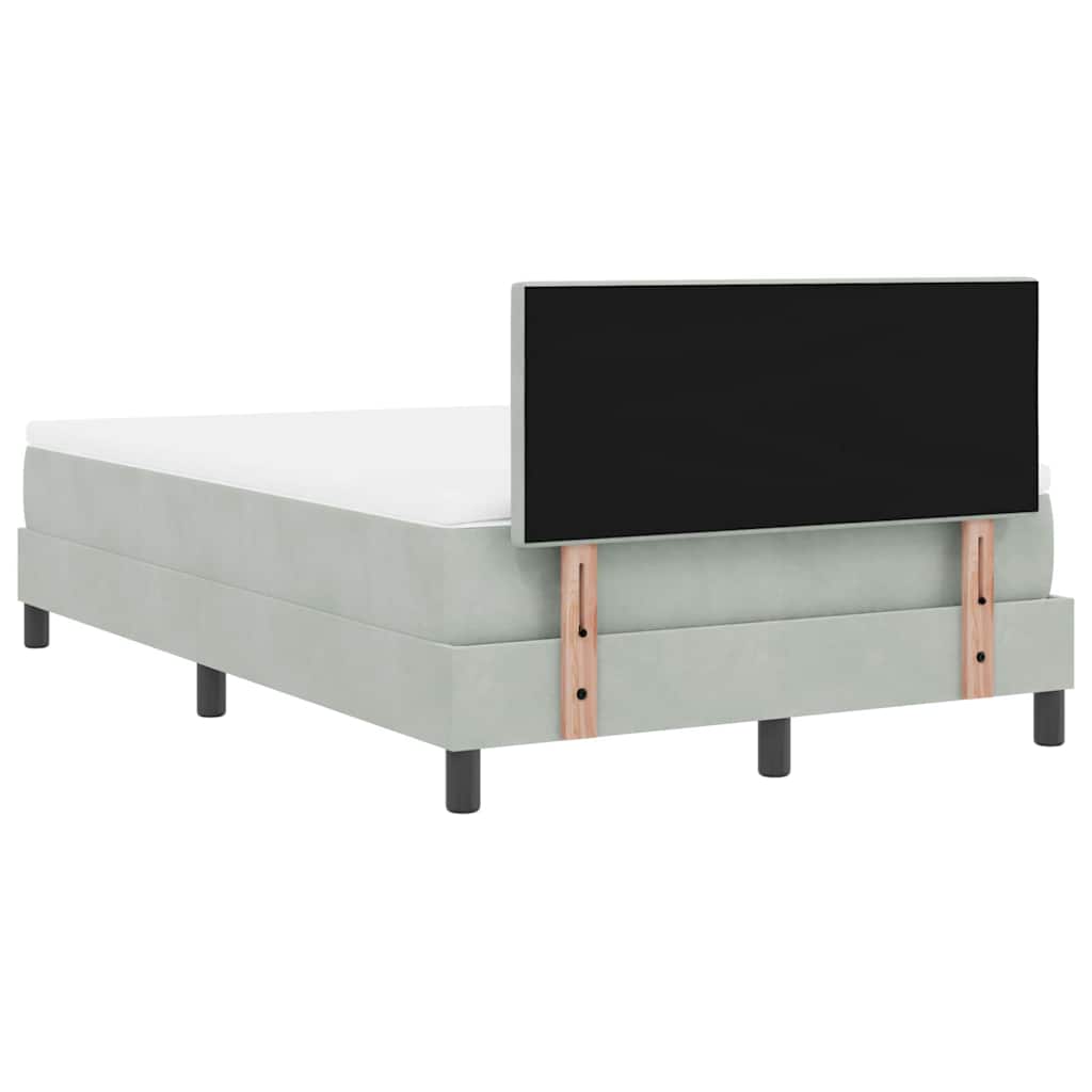 Box spring seng med madras Lysegrå 120 x 200 cm Fløjl