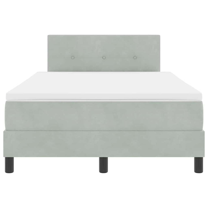 Box spring seng med madras Lysegrå 120 x 200 cm Fløjl