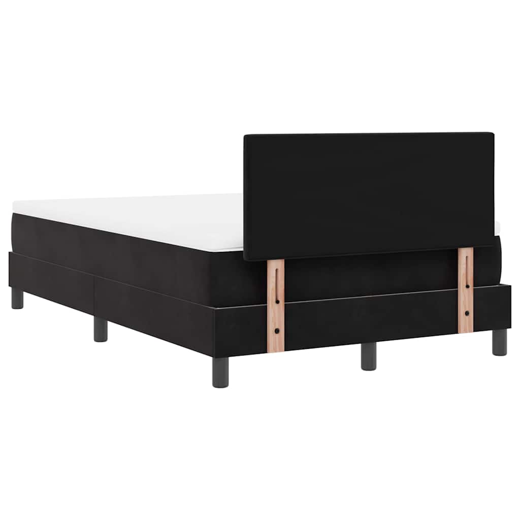 Box spring seng med madras Sort 120 x 200 cm Fløjl