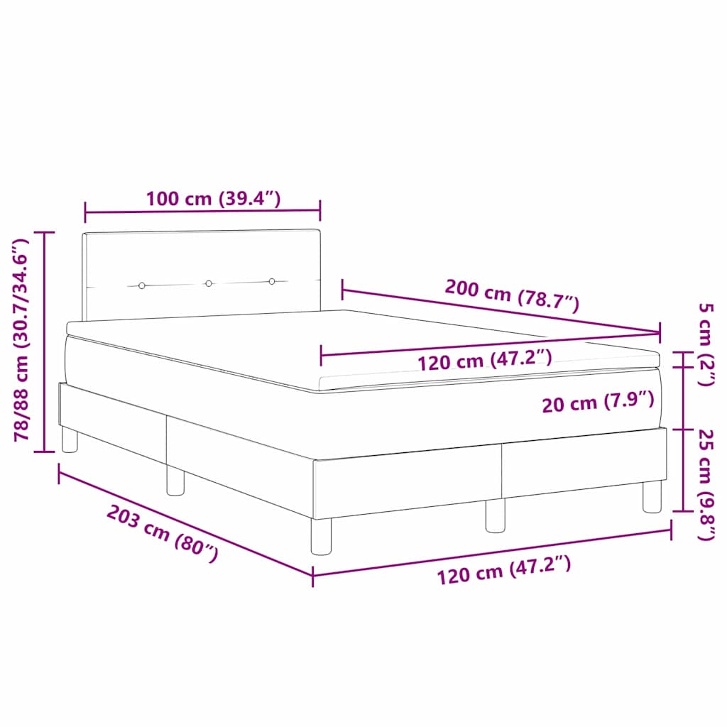 Box spring seng med madras Mørkegrøn 120 x 200 cm Fløjl