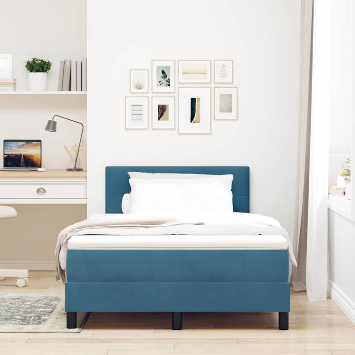 Box spring seng med hovedgærde Mørk blå 120 x 200 cm Fløjl
