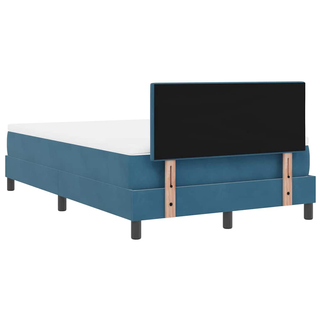 Box spring seng med hovedgærde Mørk blå 120 x 200 cm Fløjl