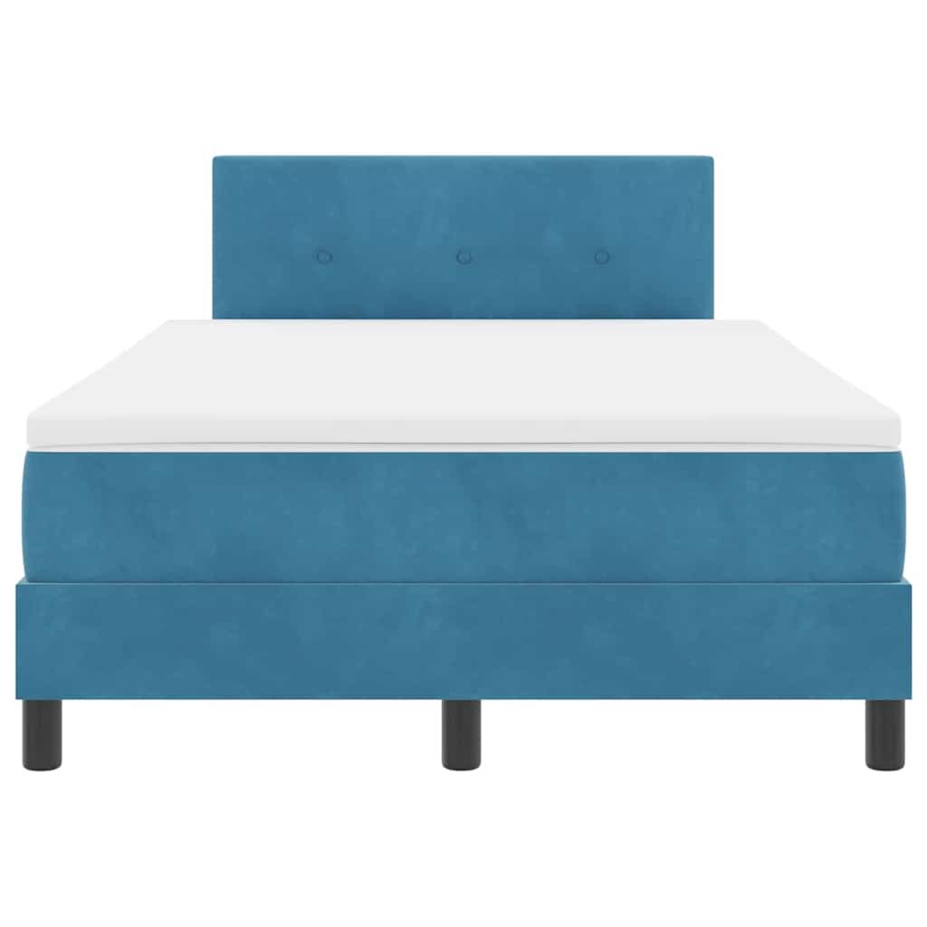 Box spring seng med hovedgærde Mørk blå 120 x 200 cm Fløjl
