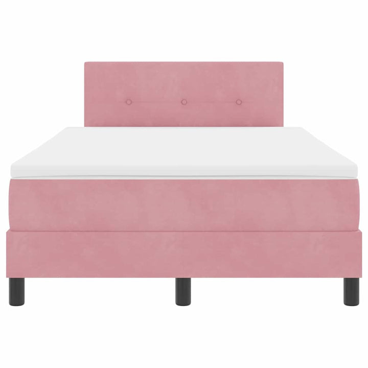 Box spring seng med hovedgærde Lyserød 120 x 200 cm Fløjl