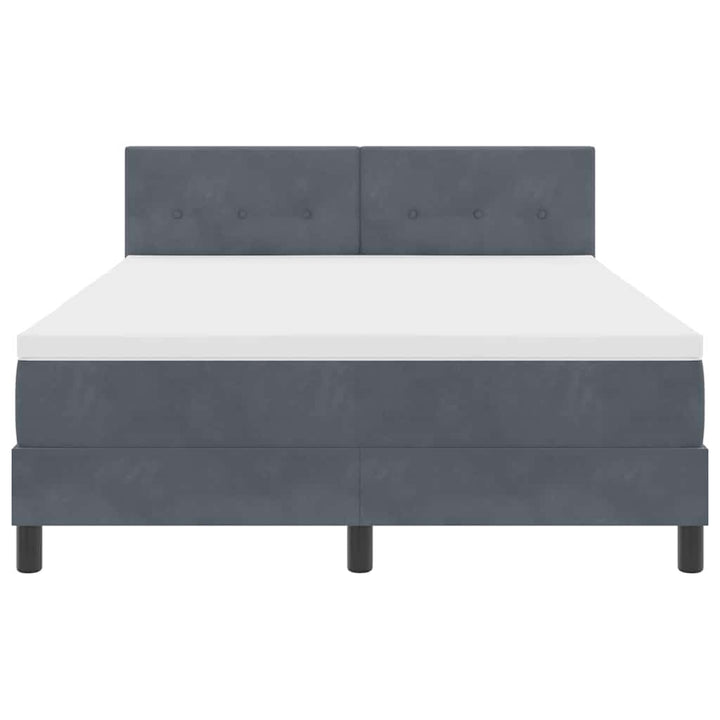 Box spring seng med madras Mørkegrå 140 x 190 cm Fløjl
