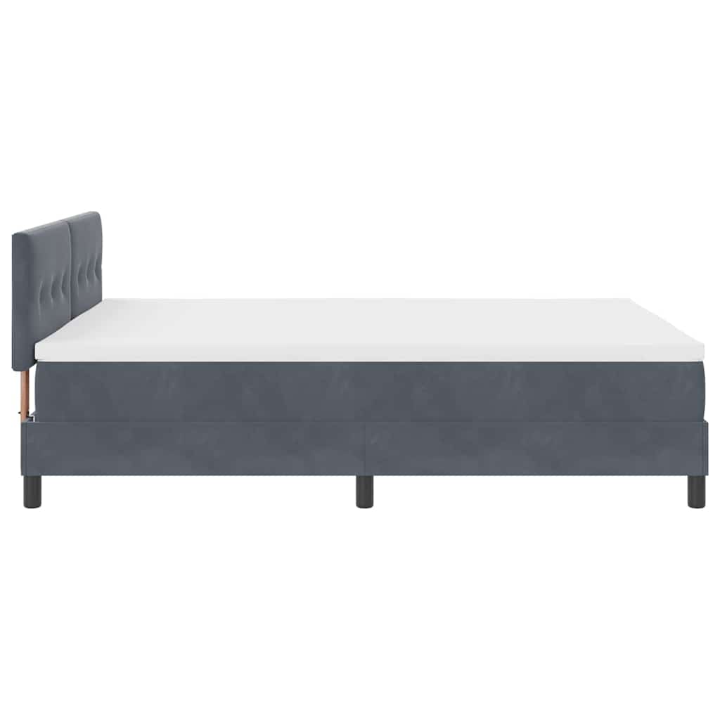 Box spring seng med madras Mørkegrå 140 x 190 cm Fløjl