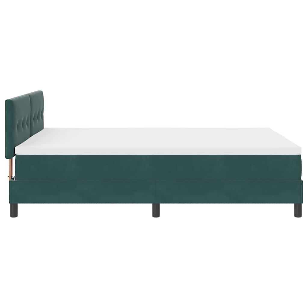 Box spring seng med madras Mørkegrøn 140 x 190 cm Fløjl