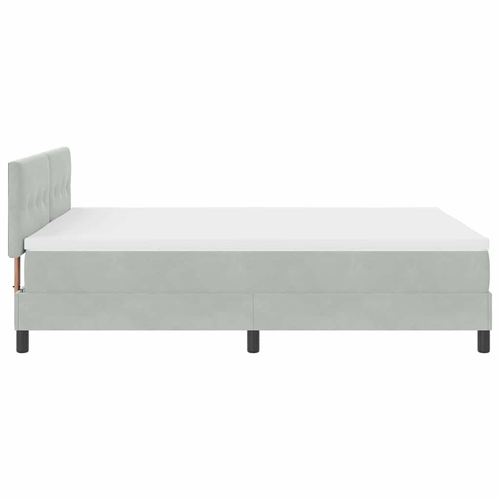 Box spring seng med madras Lysegrå 140 x 200 cm Fløjl