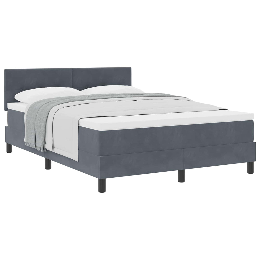 Box spring seng med madras Mørkegrå 140 x 200 cm Fløjl