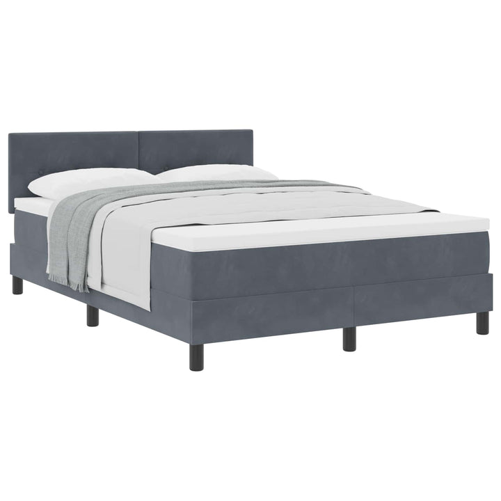 Box spring seng med madras Mørkegrå 140 x 200 cm Fløjl