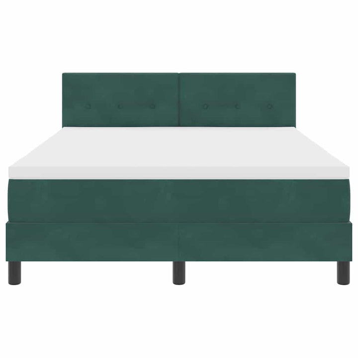 Box spring seng med madras Mørkegrøn 140 x 200 cm Fløjl