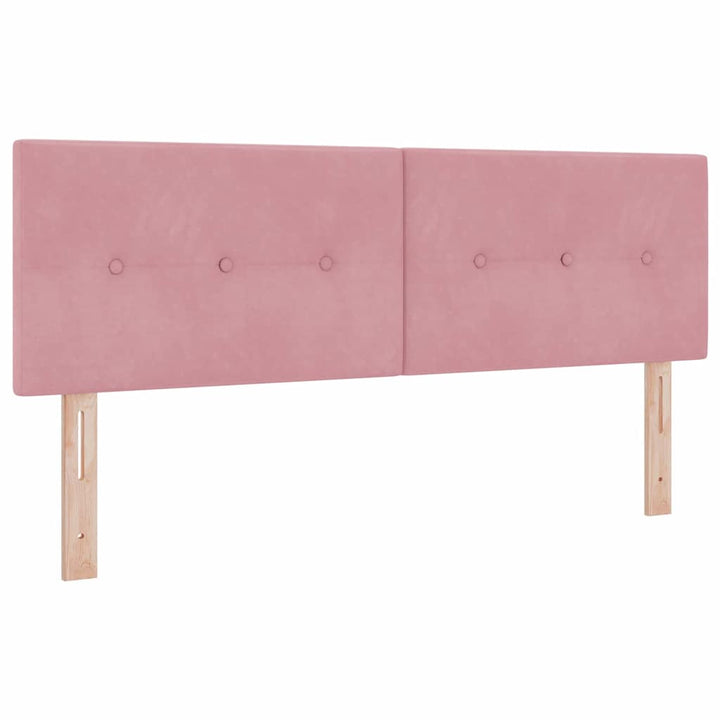 Box spring seng med madras Lyserød 140 x 200 cm Fløjl
