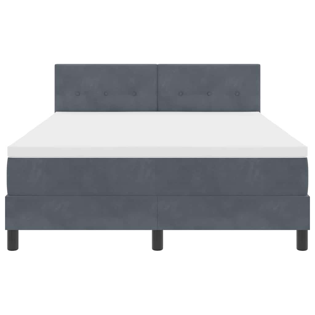 Box spring seng med madras Mørkegrå 160 x 200 cm Fløjl
