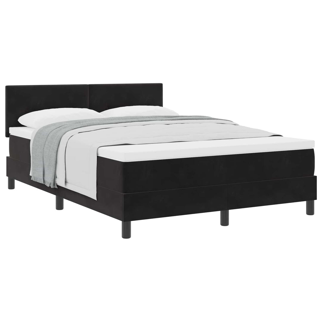 Box spring seng med madras Sort 160 x 200 cm Fløjl