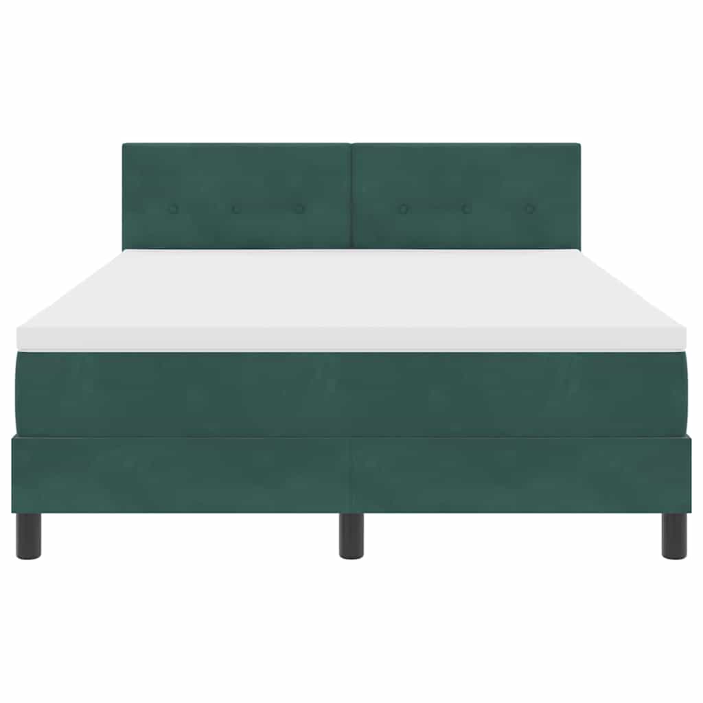 Box spring seng med madras Mørkegrøn 160 x 200 cm Fløjl