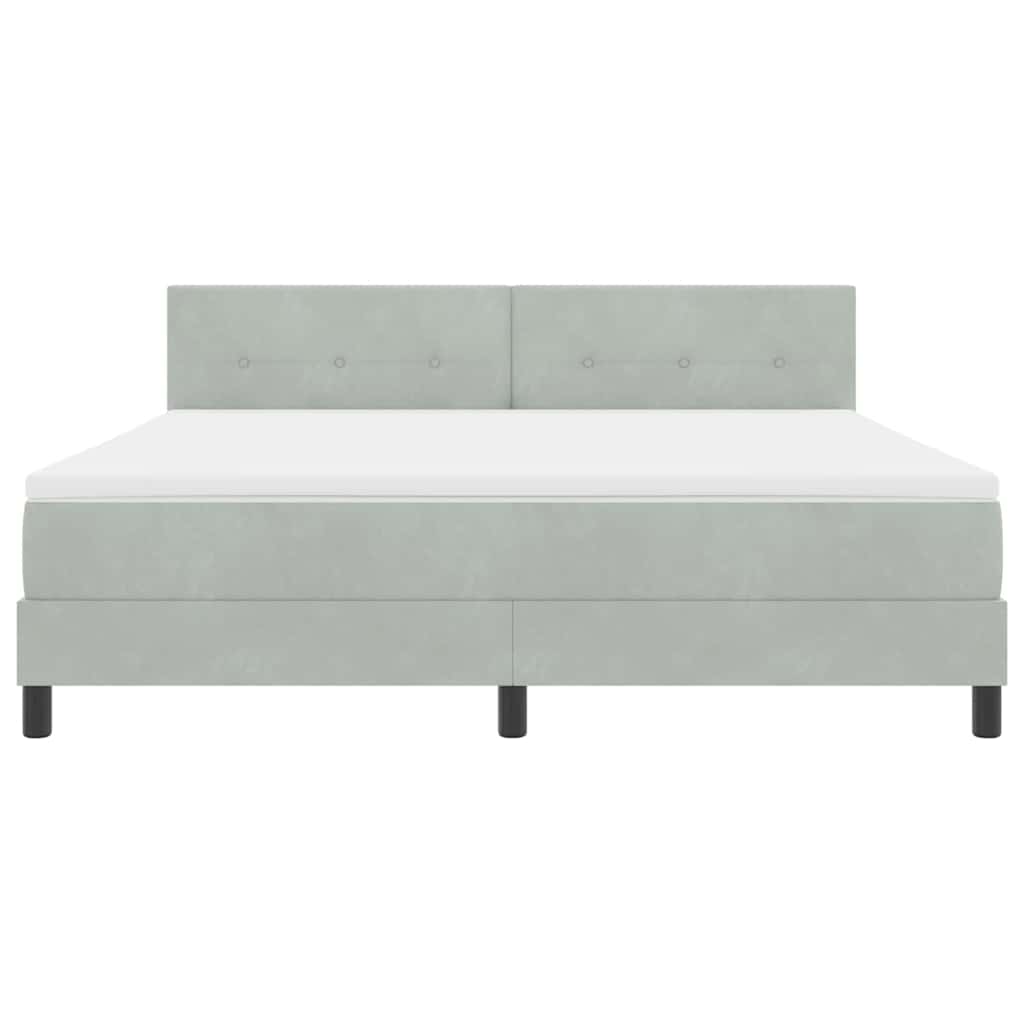 Box spring seng med madras Lysegrå 180 x 200 cm Fløjl