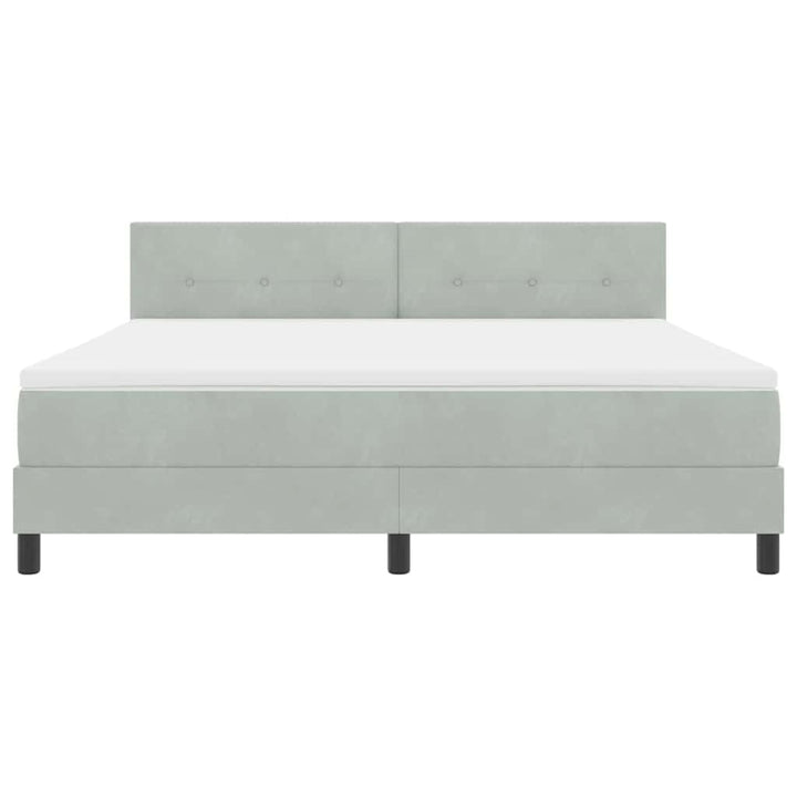 Box spring seng med madras Lysegrå 180 x 200 cm Fløjl
