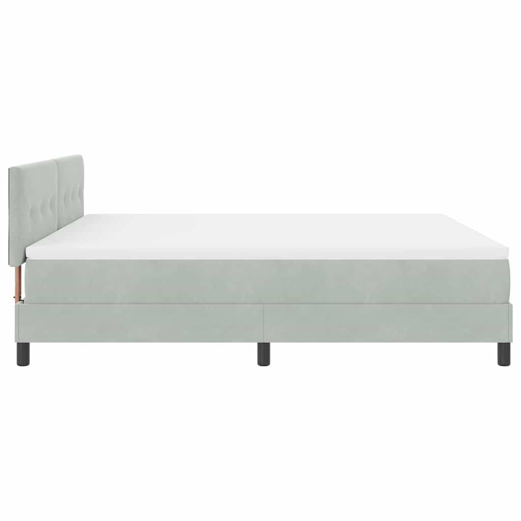 Box spring seng med madras Lysegrå 180 x 200 cm Fløjl