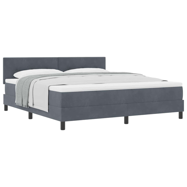 Box spring seng med madras Mørkegrå 180 x 200 cm Fløjl
