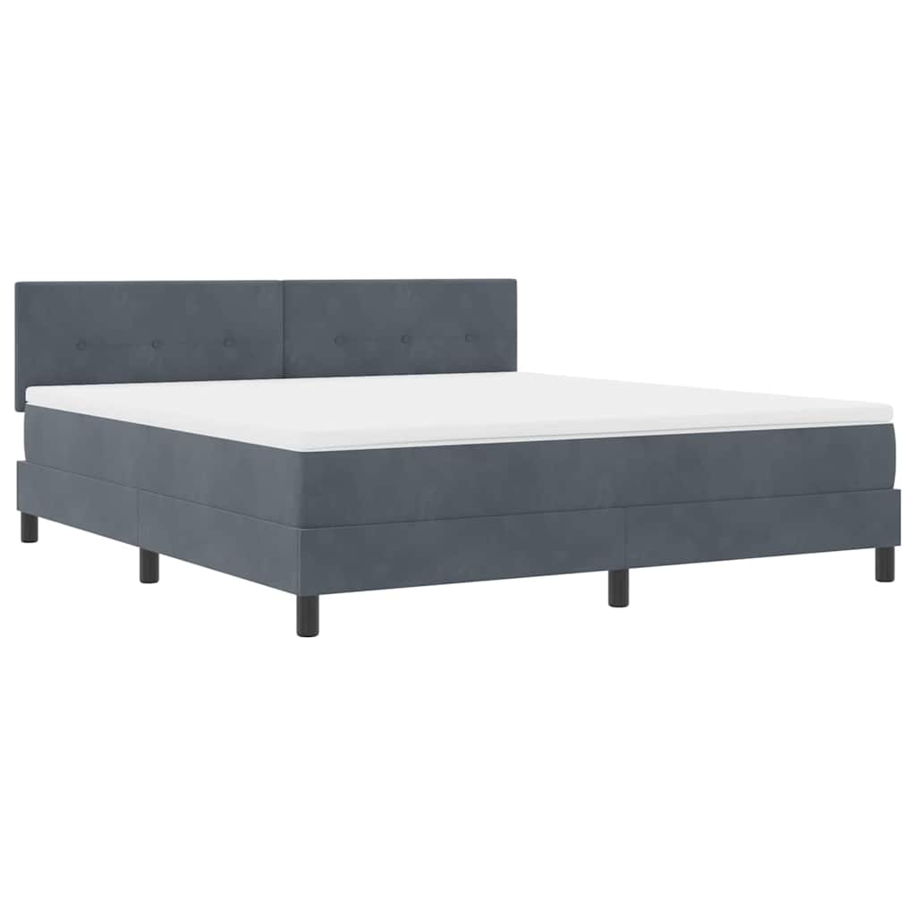 Box spring seng med madras Mørkegrå 180 x 200 cm Fløjl