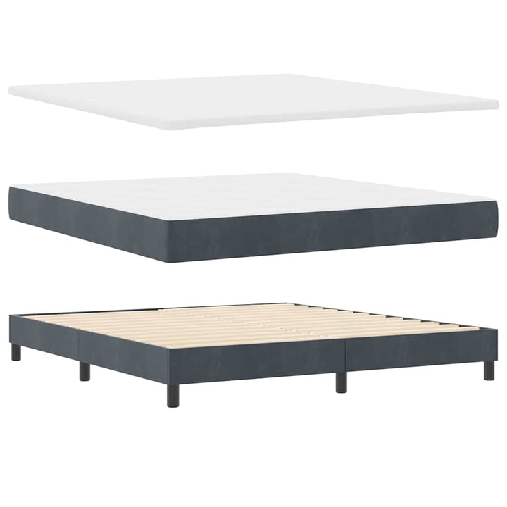 Box spring seng med madras Mørkegrå 180 x 200 cm Fløjl