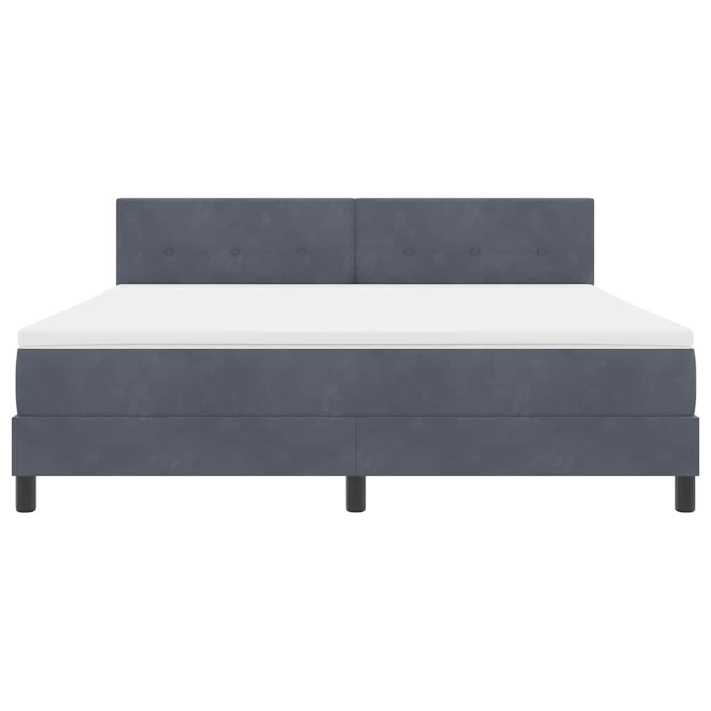 Box spring seng med madras Mørkegrå 180 x 200 cm Fløjl