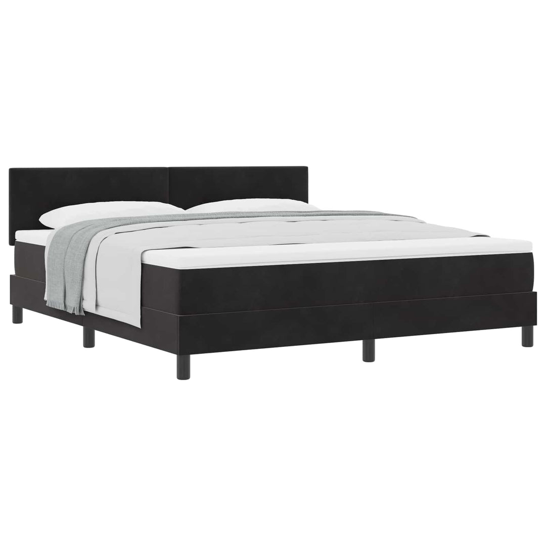 Box spring seng med madras Sort 180 x 200 cm Fløjl