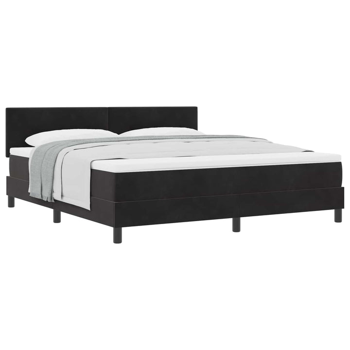 Box spring seng med madras Sort 180 x 200 cm Fløjl