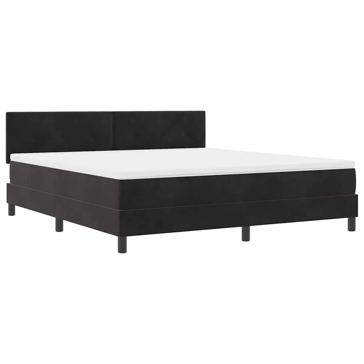 Box spring seng med madras Sort 180 x 200 cm Fløjl