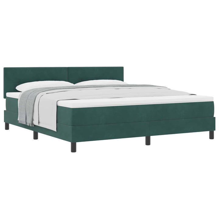 Box spring seng med madras Mørkegrøn 180 x 200 cm Fløjl