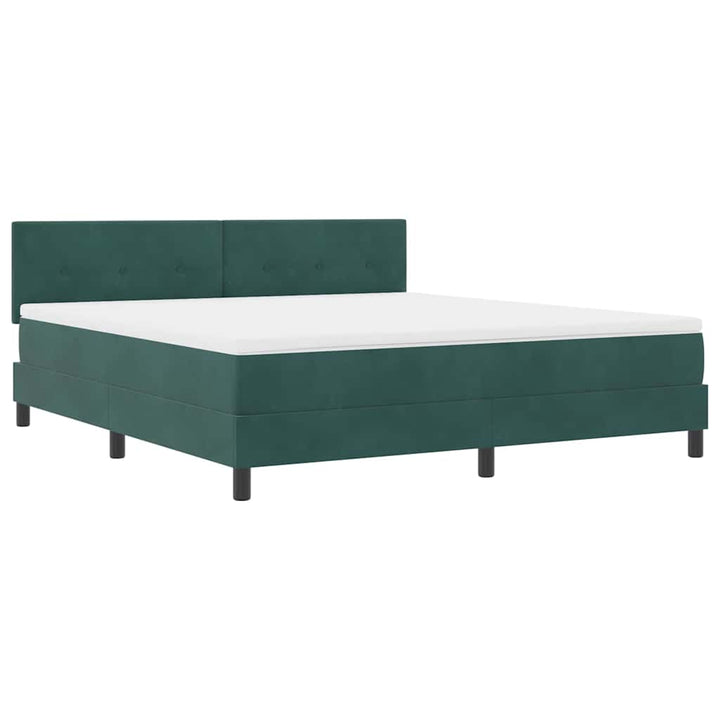 Box spring seng med madras Mørkegrøn 180 x 200 cm Fløjl