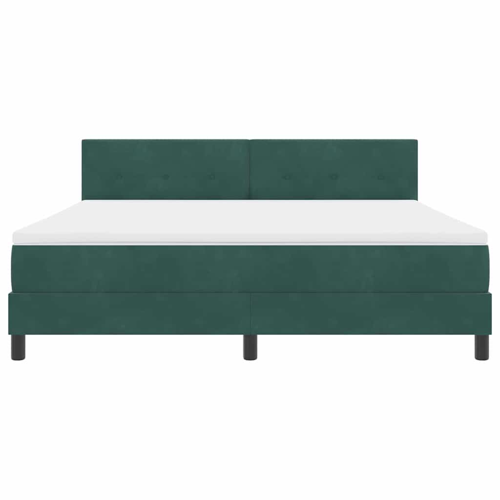Box spring seng med madras Mørkegrøn 180 x 200 cm Fløjl