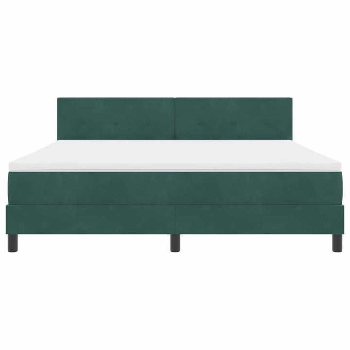 Box spring seng med madras Mørkegrøn 180 x 200 cm Fløjl