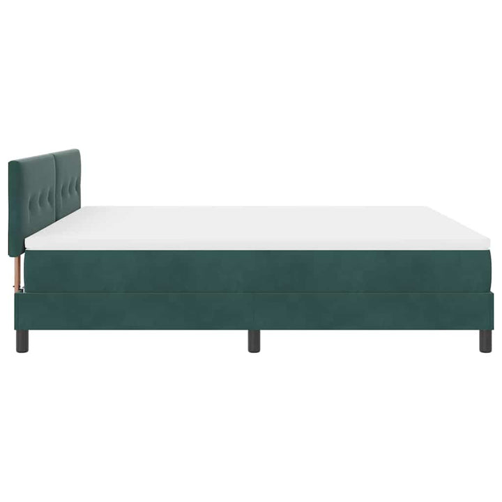 Box spring seng med madras Mørkegrøn 180 x 200 cm Fløjl