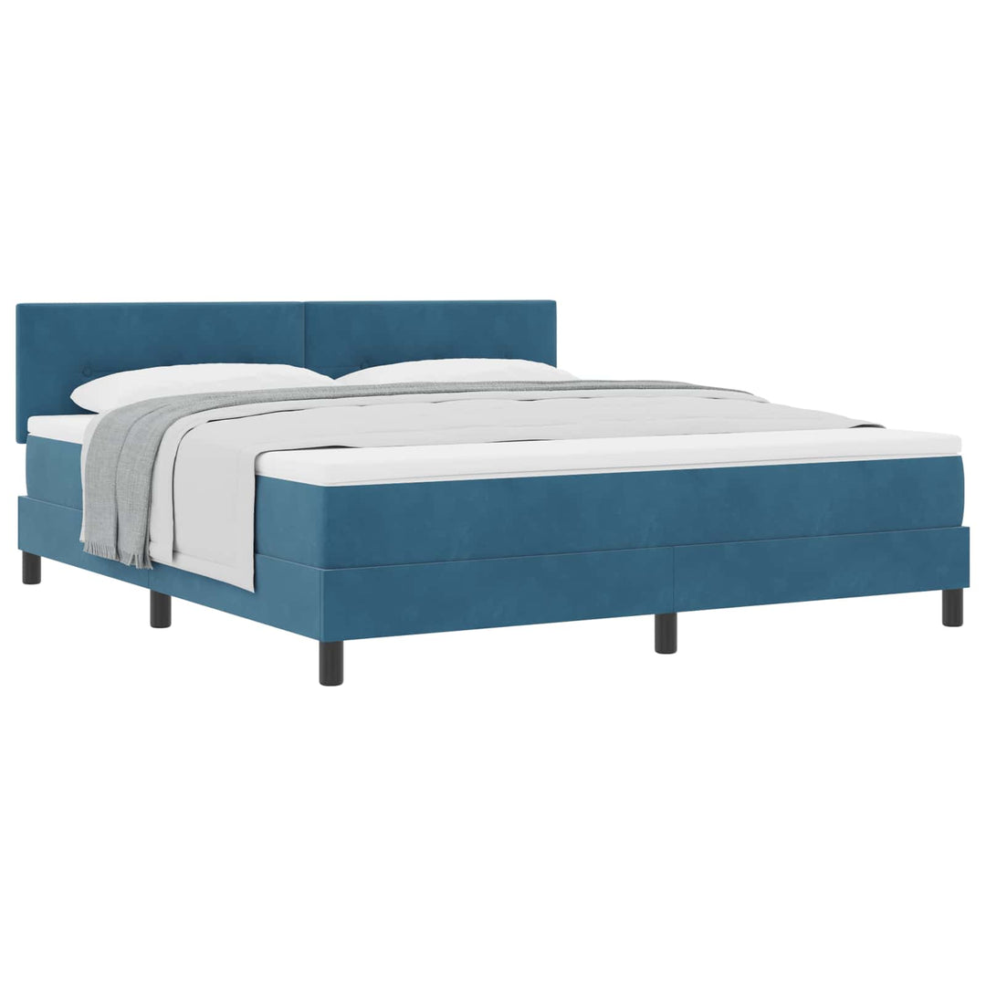 Box spring seng med hovedgærde Mørk blå 180 x 200 cm Fløjl