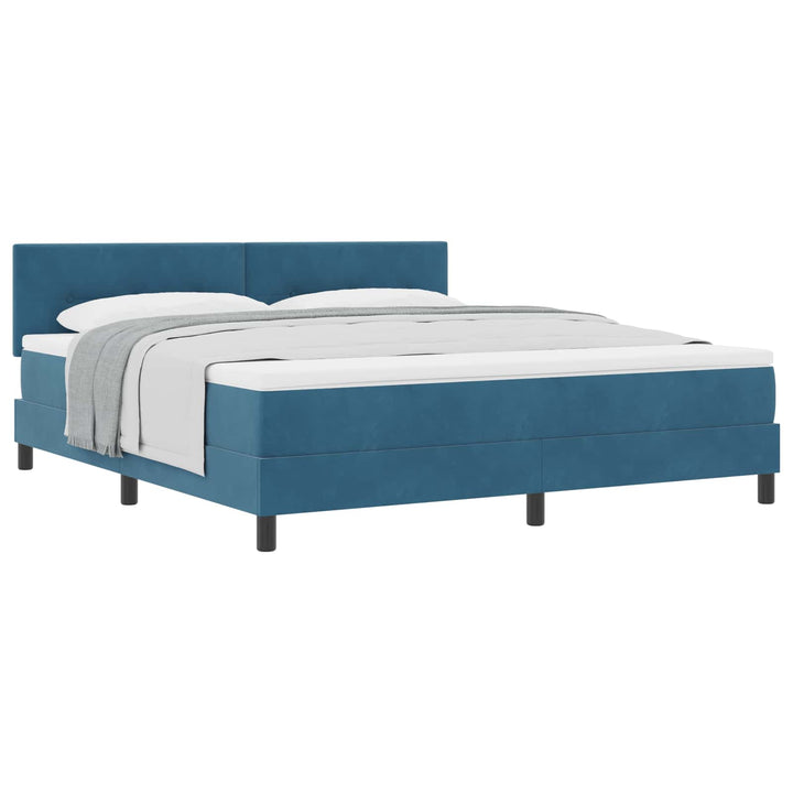 Box spring seng med hovedgærde Mørk blå 180 x 200 cm Fløjl