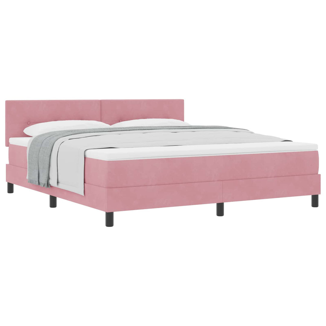 Box spring seng med madras Lyserød 180 x 200 cm Fløjl